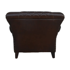 STUDDED LEATHER ARM CHAIR Philbee Interiors 