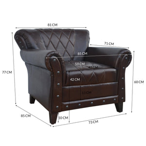 STUDDED LEATHER ARM CHAIR Philbee Interiors 