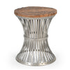 INVERTED WOOD AND IRON SIDE TABLE Philbee Interiors 