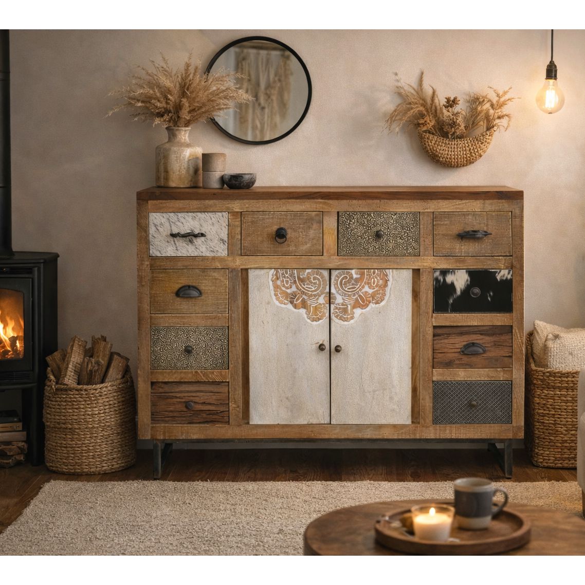 COWHIDE PATCHWORK CHEST OF DRAWERS Philbee Interiors 
