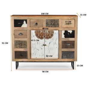 COWHIDE PATCHWORK CHEST OF DRAWERS Philbee Interiors 