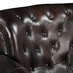 CHOCOLATE LEATHER ARMCHAIR Philbee Interiors 