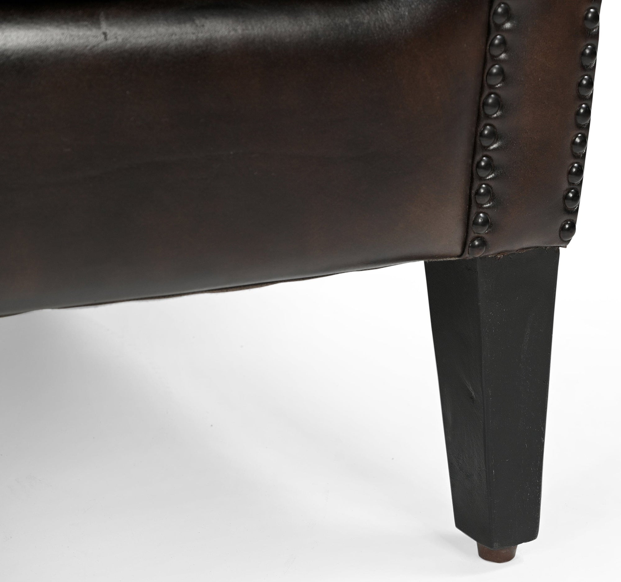 CHOCOLATE LEATHER ARMCHAIR Philbee Interiors 