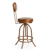 INDUSTRIAL WIND UP BAR CHAIR WITH LEATHER Philbee Interiors 