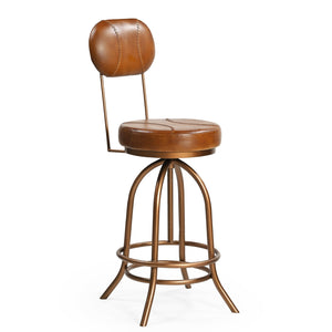 INDUSTRIAL WIND UP BAR CHAIR WITH LEATHER Philbee Interiors 