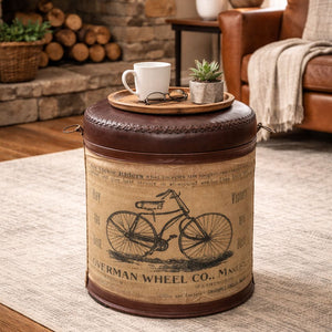 CYCLINDRICAL BICYCLE OTTOMAN Philbee Interiors 