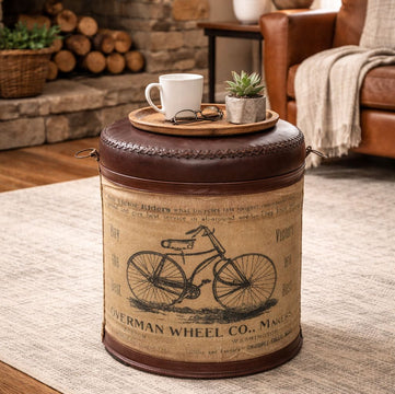 CYCLINDRICAL BICYCLE OTTOMAN Philbee Interiors 