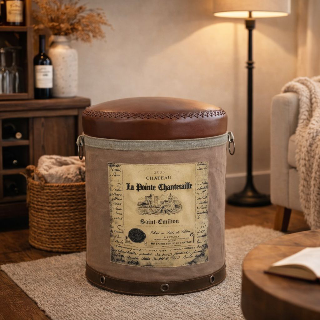 CYLINDRICAL CHATEAU OTTOMAN Philbee Interiors 