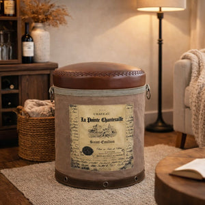 CYLINDRICAL CHATEAU OTTOMAN Philbee Interiors 