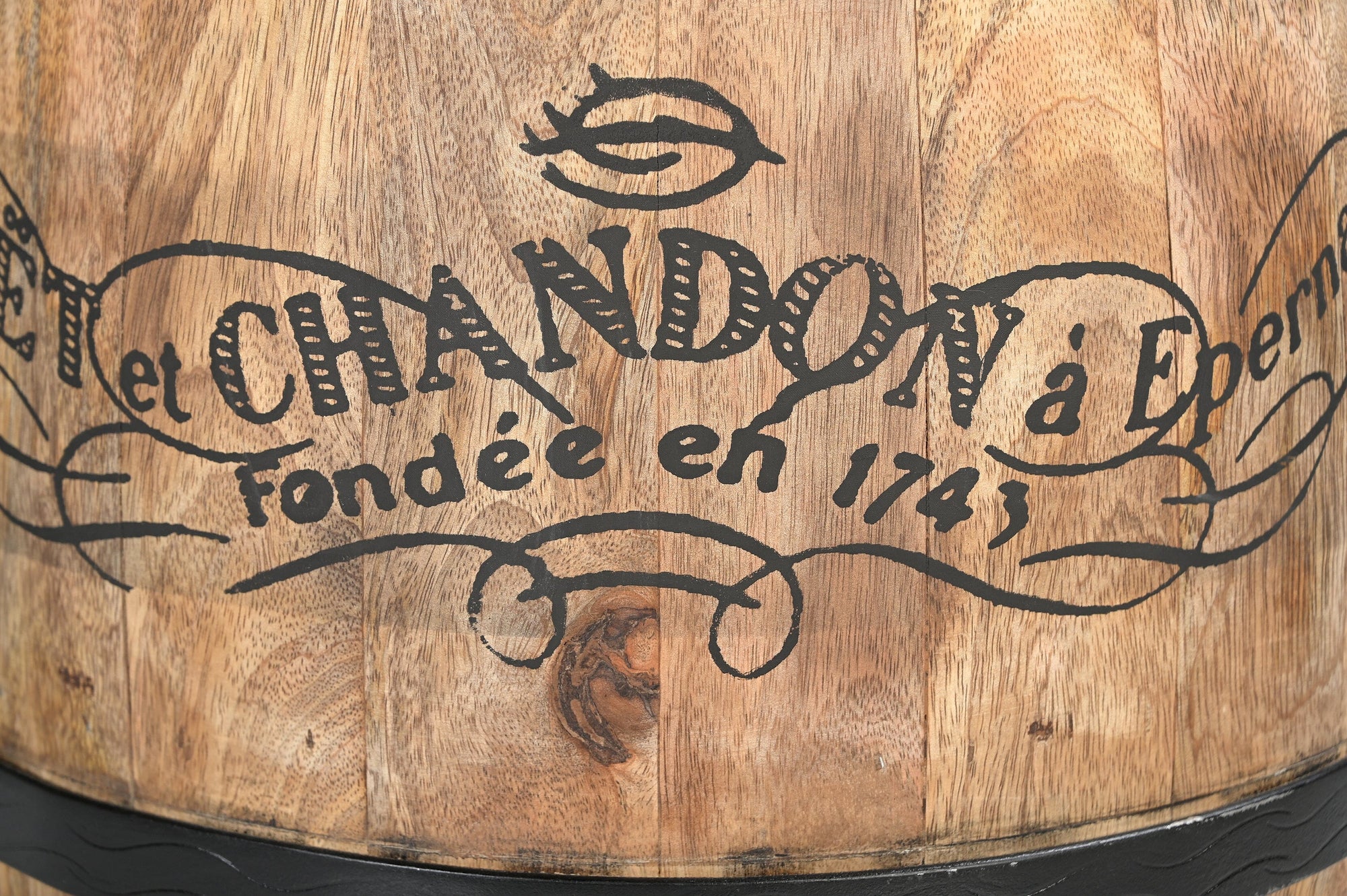 CYCLINDRICAL MOET CHANDON LEATHER OTTOMAN Philbee Interiors 