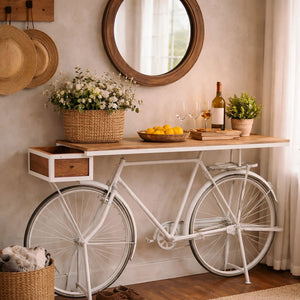 WHITE VINTAGE BICYCLE BAR Philbee Interiors 