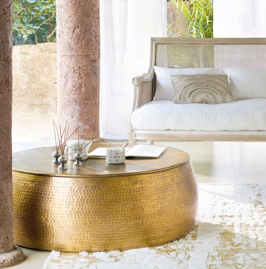 BRASS LOOK HAMMERED COFFEE TABLE Coffee table Philbee Interiors 