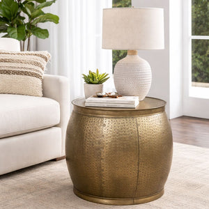 BRASS LOOK HAMMERED SIDE TABLE Philbee Interiors 