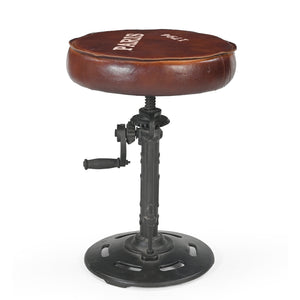 INDUSTRIAL PARIS WIND UP CAST IRON BAR STOOL Philbee Interiors 
