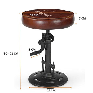 INDUSTRIAL PARIS WIND UP CAST IRON BAR STOOL Philbee Interiors 