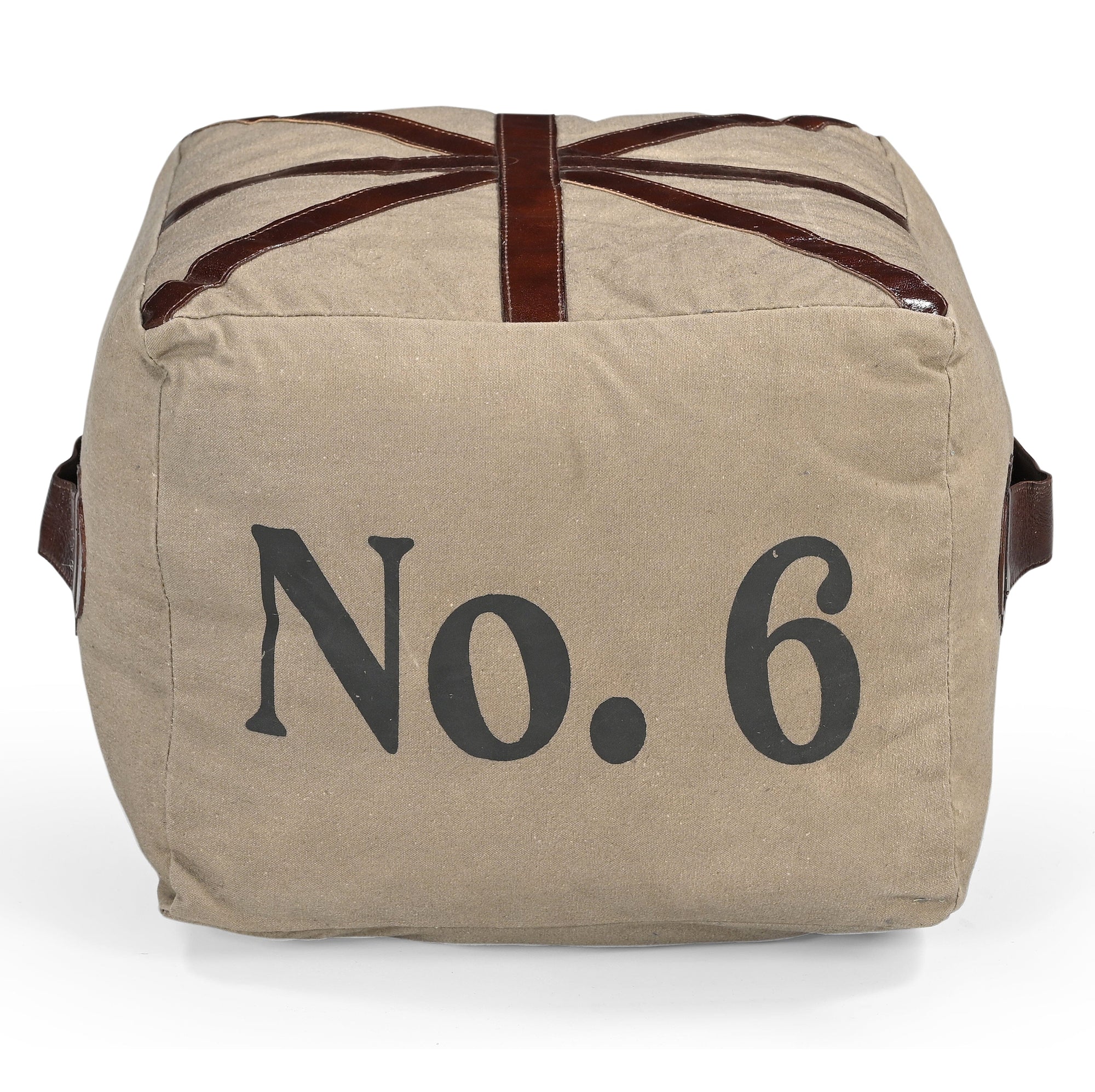 N0 6 SQUARE LEATHER OTTOMAN Philbee Interiors 