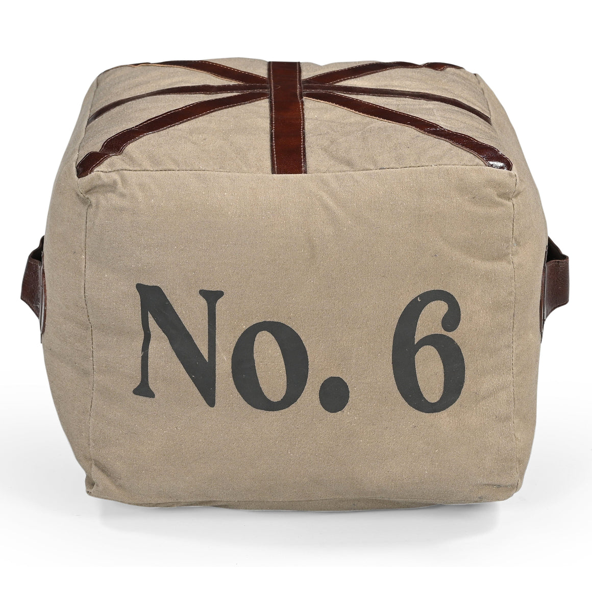 N0 6 SQUARE LEATHER OTTOMAN Philbee Interiors 