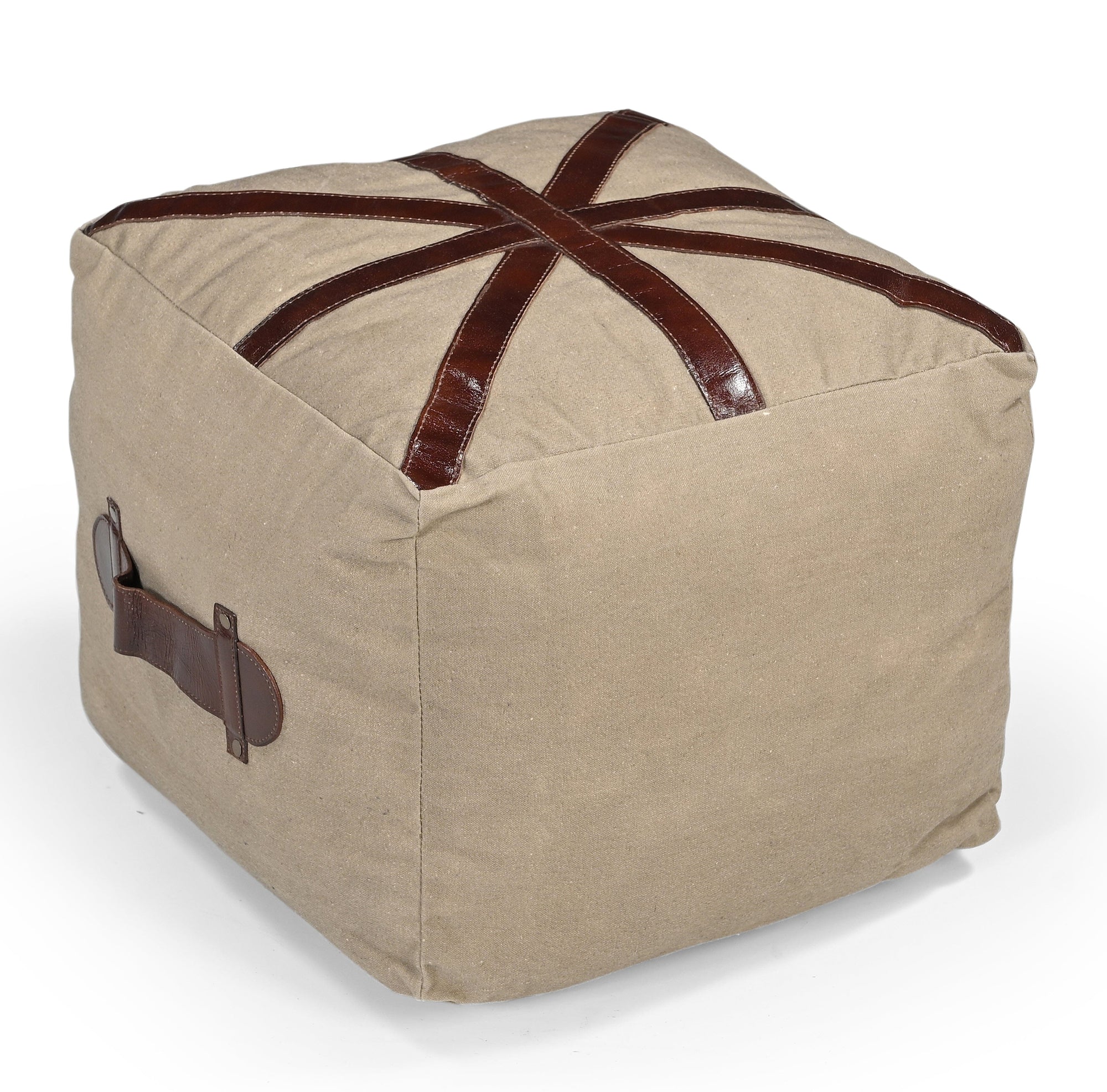N0 6 SQUARE LEATHER OTTOMAN Philbee Interiors 