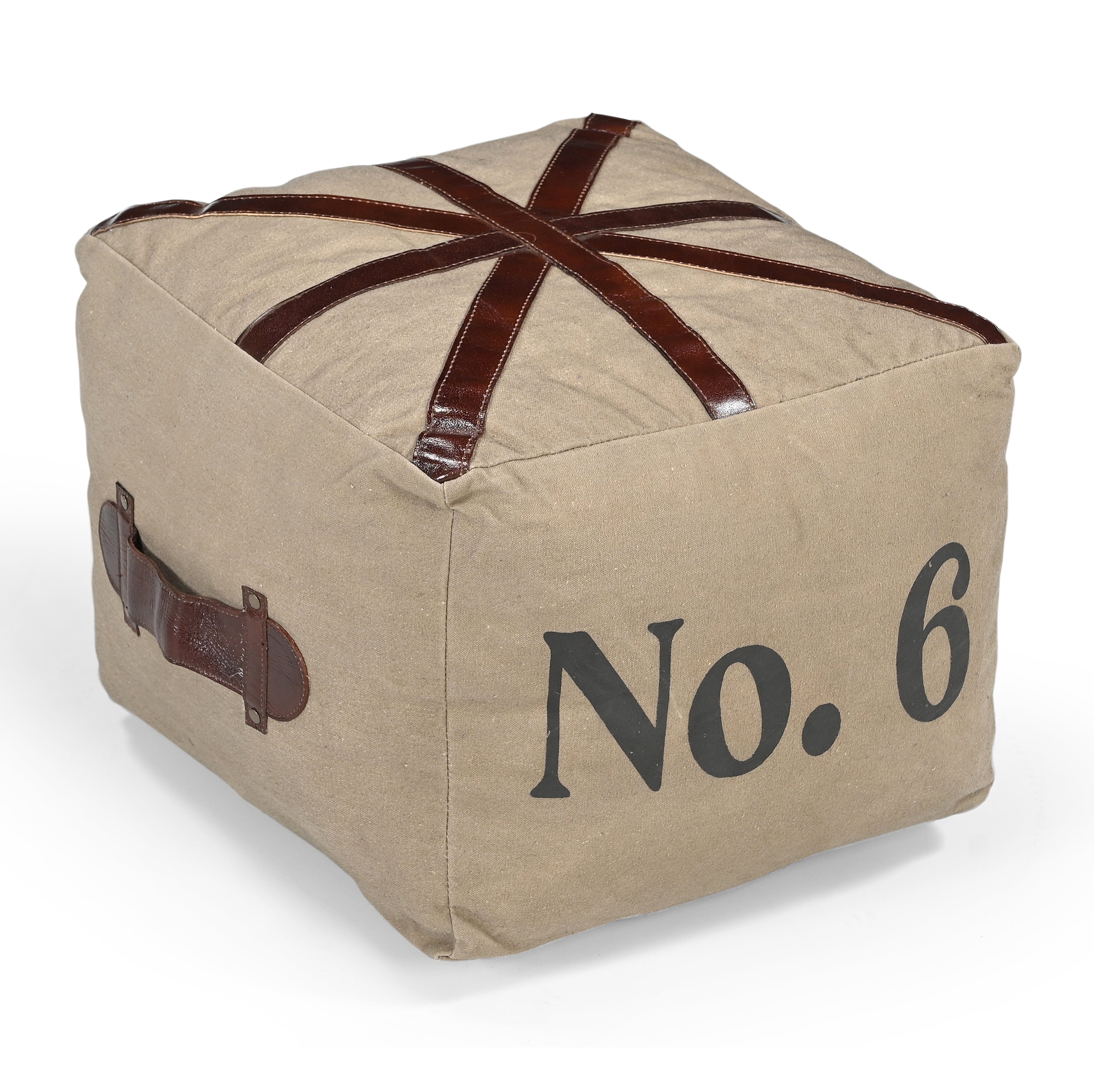 N0 6 SQUARE LEATHER OTTOMAN Philbee Interiors 