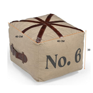 N0 6 SQUARE LEATHER OTTOMAN Philbee Interiors 