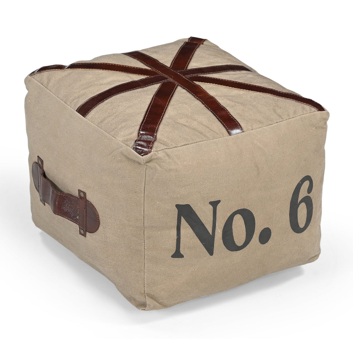 N0 6 SQUARE LEATHER OTTOMAN Philbee Interiors 