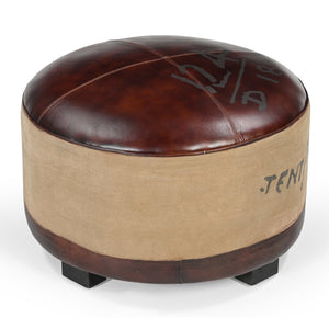 VINTAGE ROUND OTTOMAN Philbee Interiors 