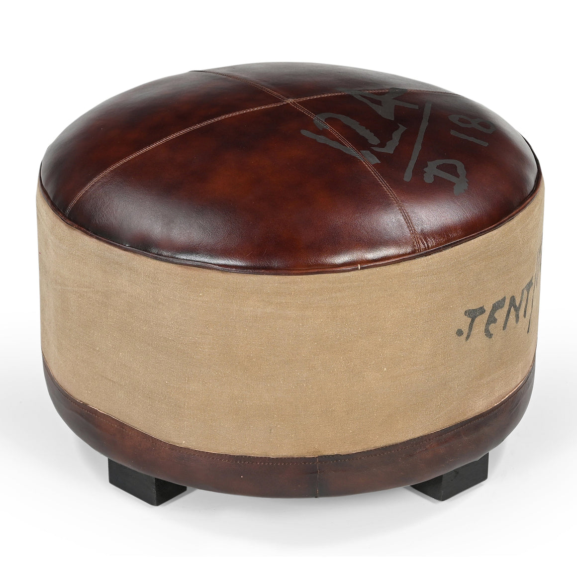 VINTAGE ROUND OTTOMAN Philbee Interiors 