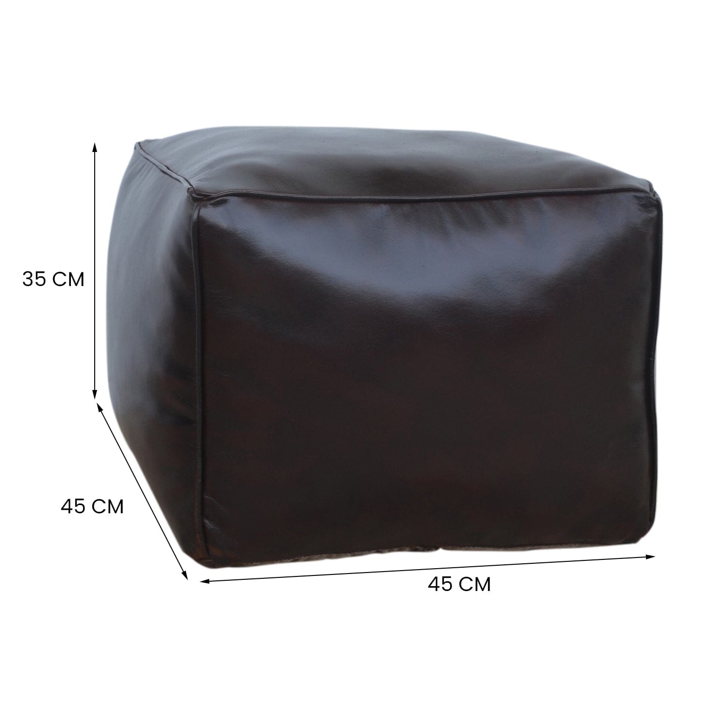SQUARE CHOCOLATE OTTOMAN Philbee Interiors 