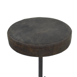 VINTAGE LEATHER WINDUP STOOL Philbee Interiors 