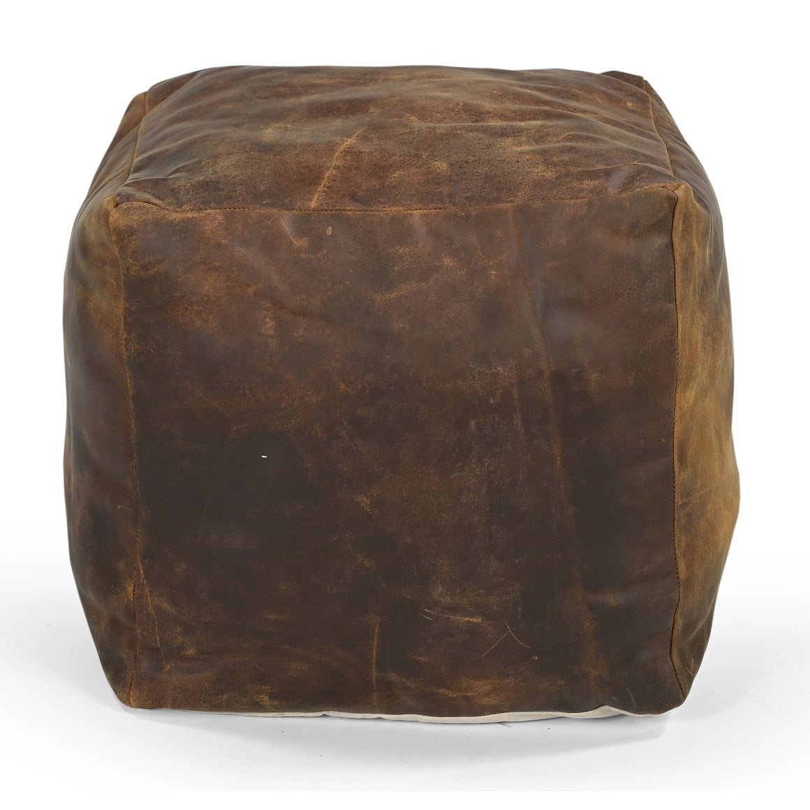 VINTAGE LEATHER OTTOMAN Philbee Interiors 