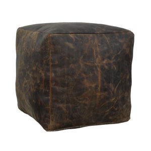 VINTAGE LEATHER OTTOMAN Philbee Interiors 