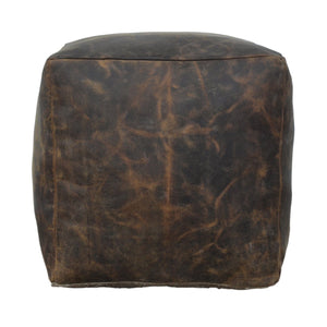VINTAGE LEATHER OTTOMAN Philbee Interiors 