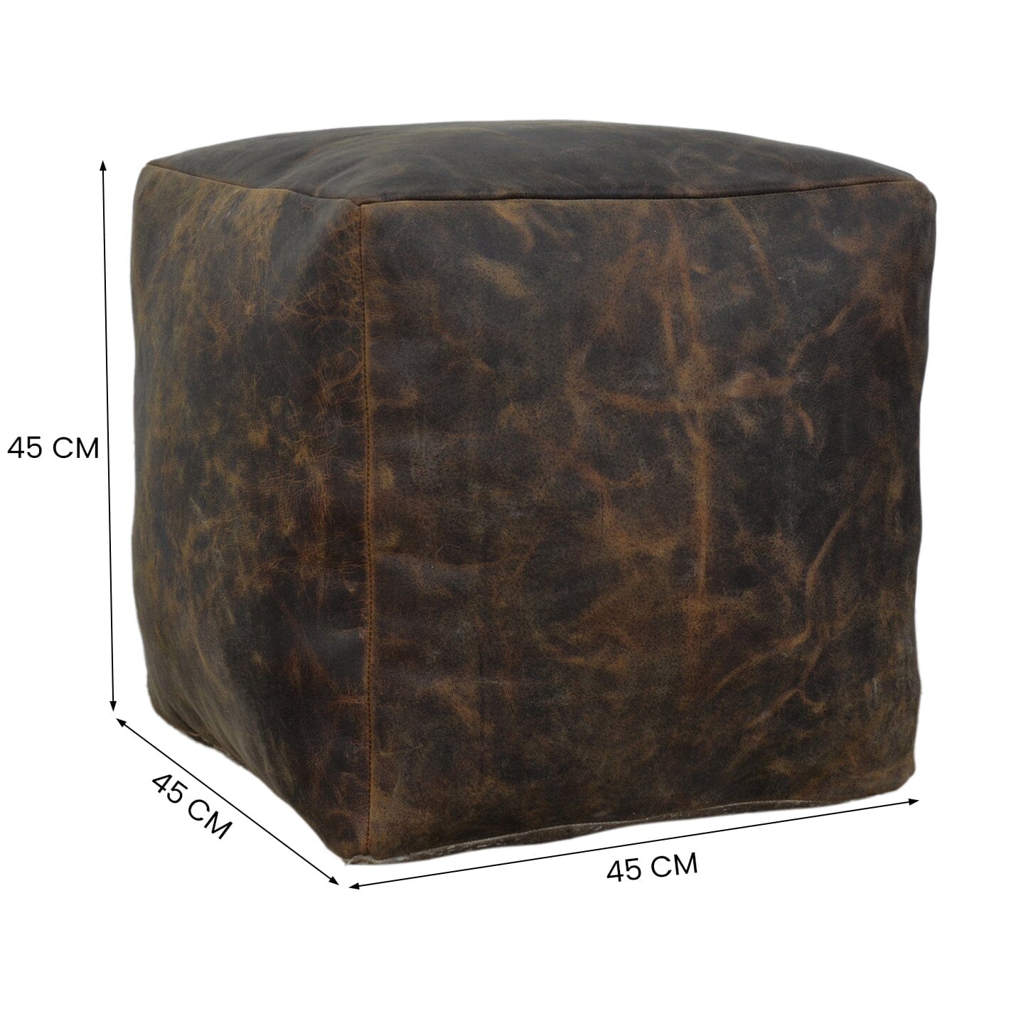 VINTAGE LEATHER OTTOMAN Philbee Interiors 