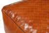SQUARE LATTICED LEATHER OTTOMAN Philbee Interiors 