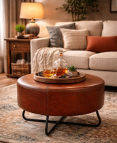 BOLERO LEATHER COFFEE TABLE/OTTOMAN Ottomans Philbee Interiors 