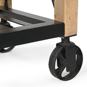 HARDWOOD BUTLERS TROLLEY ON WHEELS Philbee Interiors 