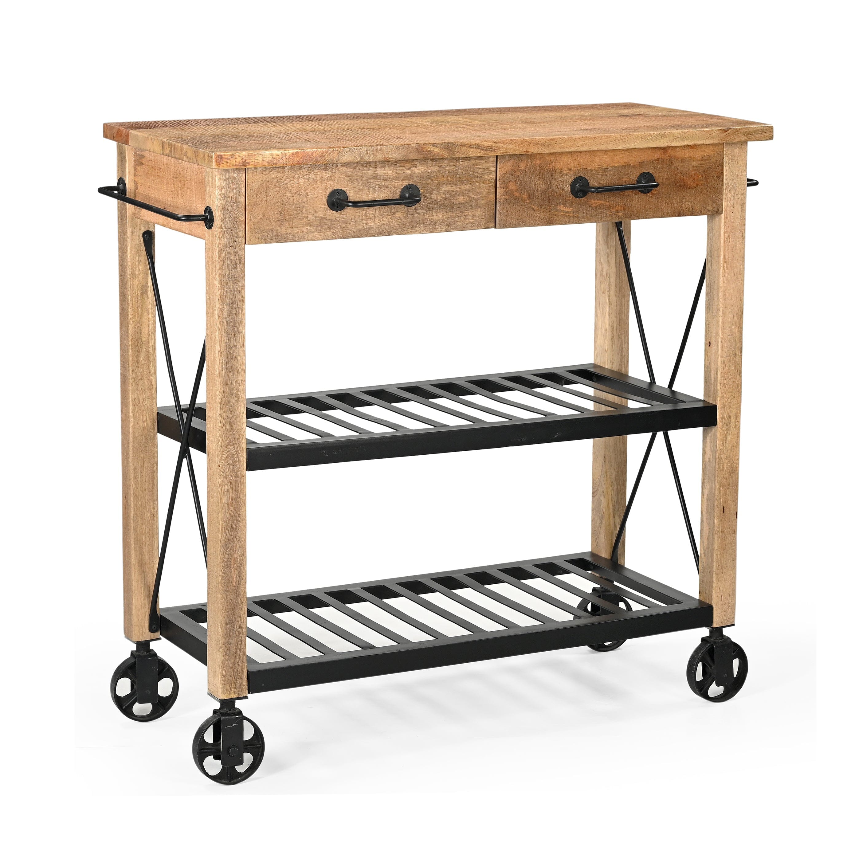 HARDWOOD BUTLERS TROLLEY ON WHEELS Philbee Interiors 