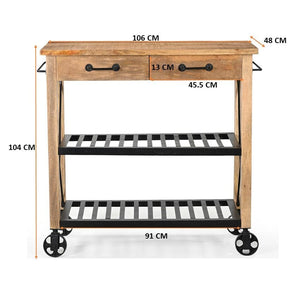 HARDWOOD BUTLERS TROLLEY ON WHEELS Philbee Interiors 
