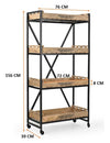 INDUSTRIAL BISTROT DE FRANCE BOOKCASE ON WHEELS Philbee Interiors 