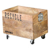 INDUSTRIAL RECYCLE BASKET ON CAST IRON WHEELS Philbee Interiors 