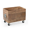 INDUSTRIAL RECYCLE BASKET ON CAST IRON WHEELS Philbee Interiors 