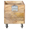 INDUSTRIAL RECYCLE BASKET ON CAST IRON WHEELS Philbee Interiors 