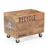 INDUSTRIAL RECYCLE BASKET ON CAST IRON WHEELS Philbee Interiors 