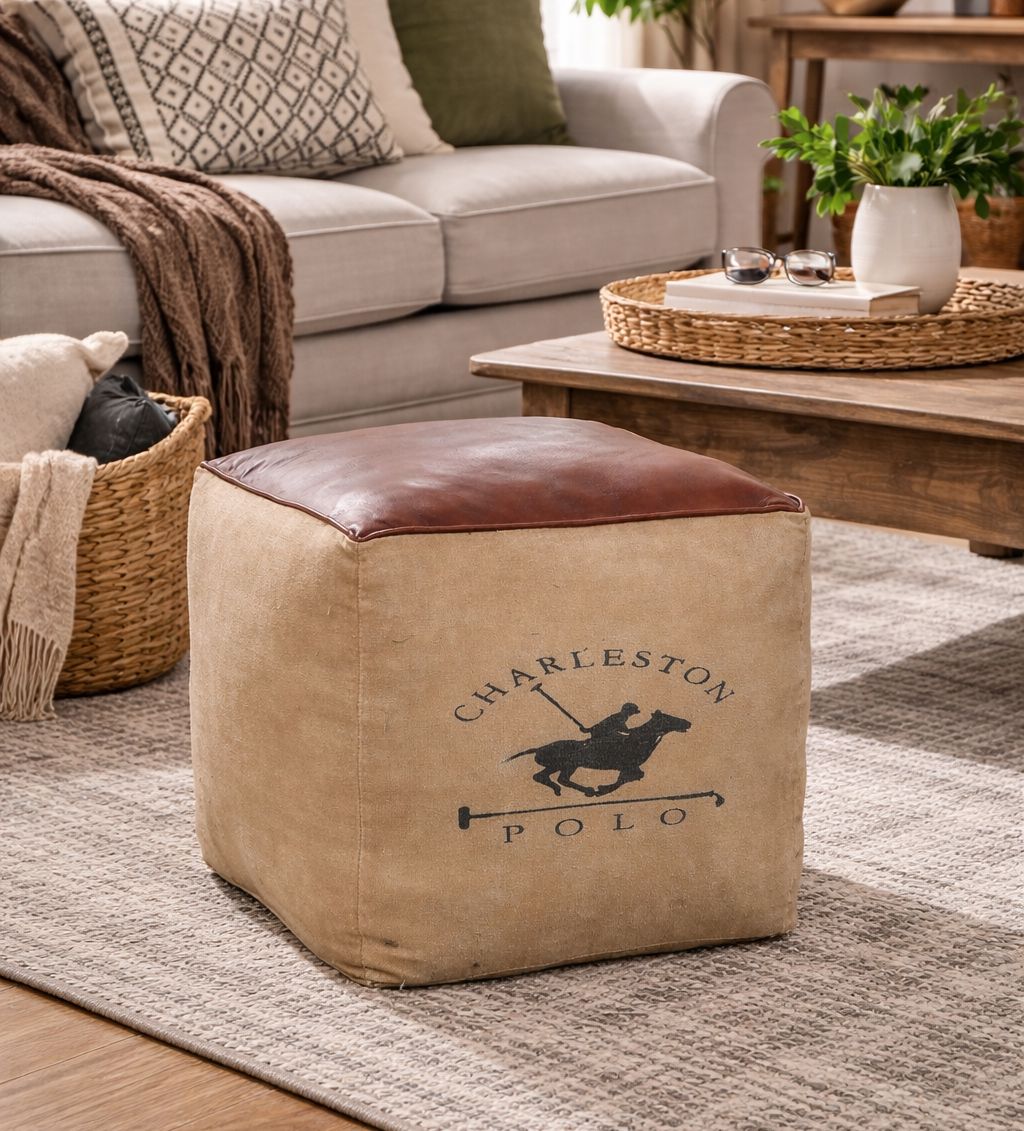 CHARLESTON POLO SQUARE OTTOMAN Philbee Interiors 