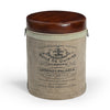FRENCH CANVAS LEATHER PERFUME OTTOMAN Philbee Interiors 