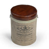 FRENCH CANVAS LEATHER PERFUME OTTOMAN Philbee Interiors 