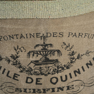 FRENCH CANVAS LEATHER PERFUME OTTOMAN Philbee Interiors 