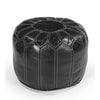 MOROCCAN LEATHER OTTOMAN BLACK Philbee Interiors 