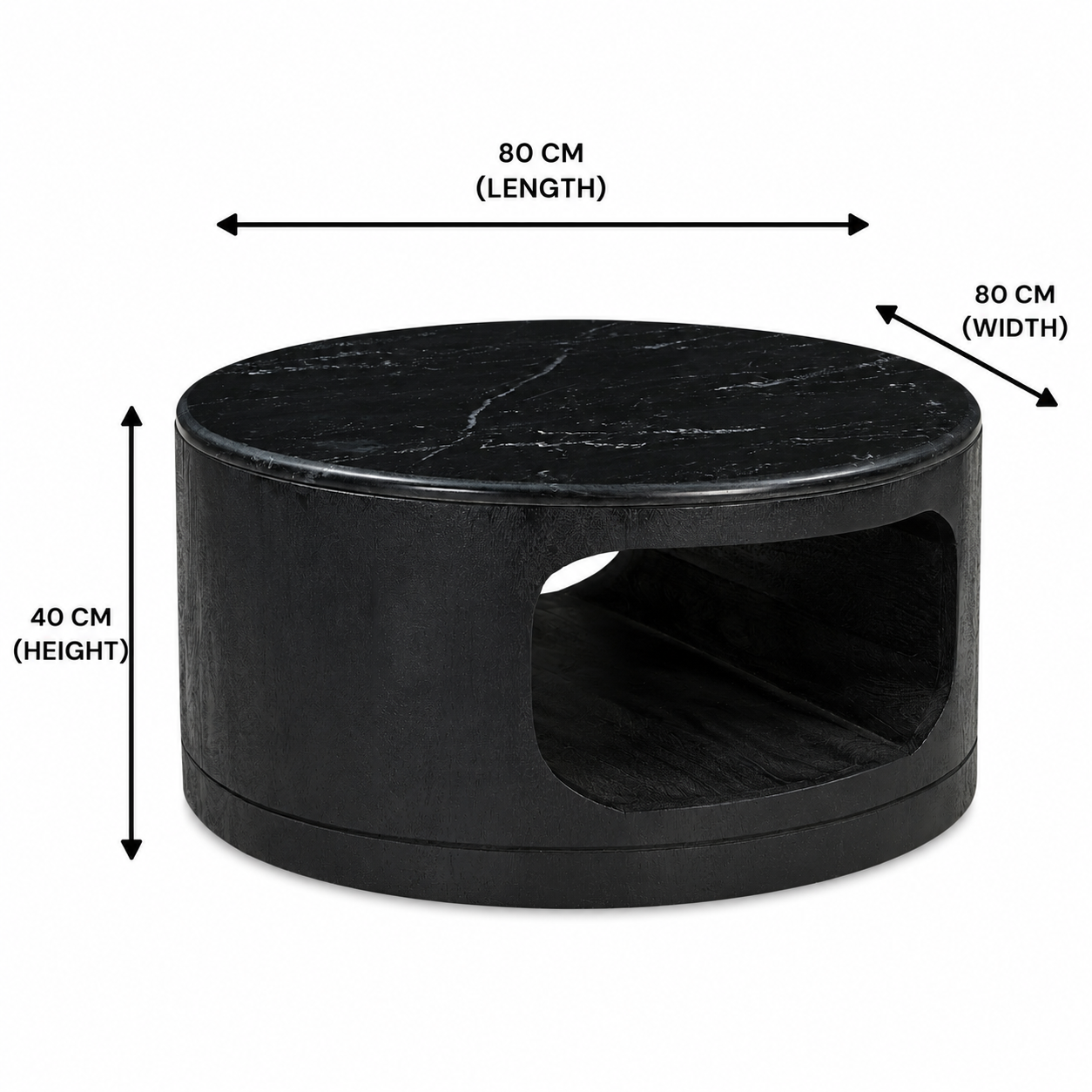 MIDNIGHT PARAGON MARBLE DARLIK COFFEE TABLE