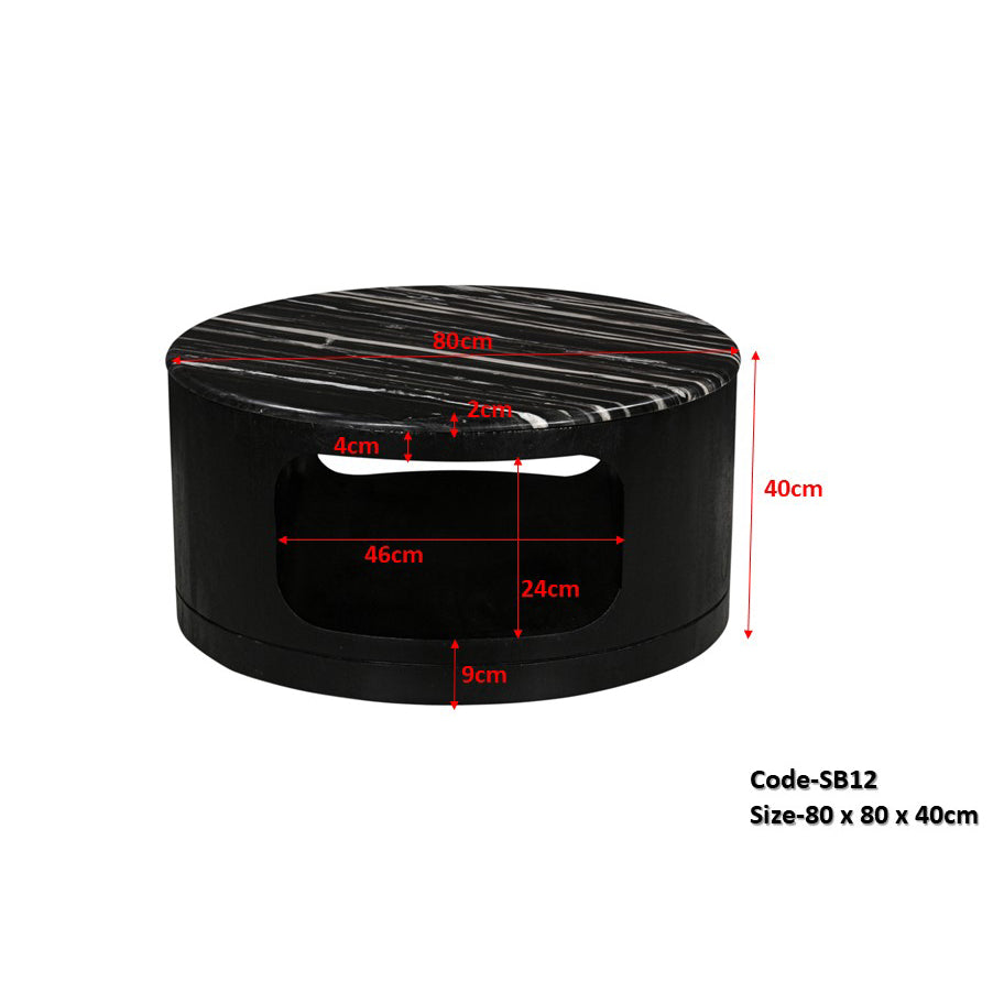 MIDNIGHT PARAGON MARBLE DARLIK COFFEE TABLE